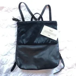 Clare V Agnes backpack black leather/calf hair Clare V. Leather Gravel Agnes Backpack - Black | Garmentory main image 2